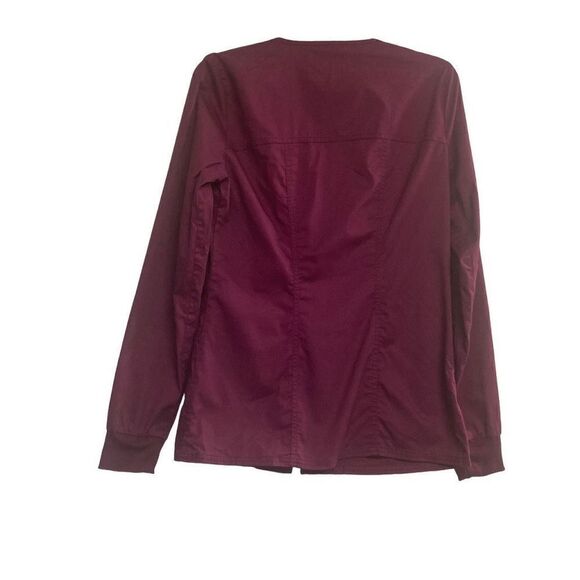 CHEROKEE Women’s Scrub Jacket Size XS Maroon Burgundy Workwear Core Stretch - Picture 2 of 10